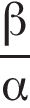  дробь: чис­ли­тель: бета , зна­ме­на­тель: альфа конец дроби 