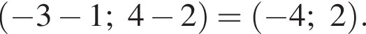  левая круг­лая скоб­ка минус 3 минус 1; 4 минус 2 пра­вая круг­лая скоб­ка = левая круг­лая скоб­ка минус 4; 2 пра­вая круг­лая скоб­ка .