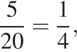  дробь: чис­ли­тель: 5, зна­ме­на­тель: 20 конец дроби = дробь: чис­ли­тель: 1, зна­ме­на­тель: 4 конец дроби , 